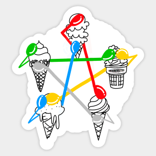 Just The Five Cones Sticker